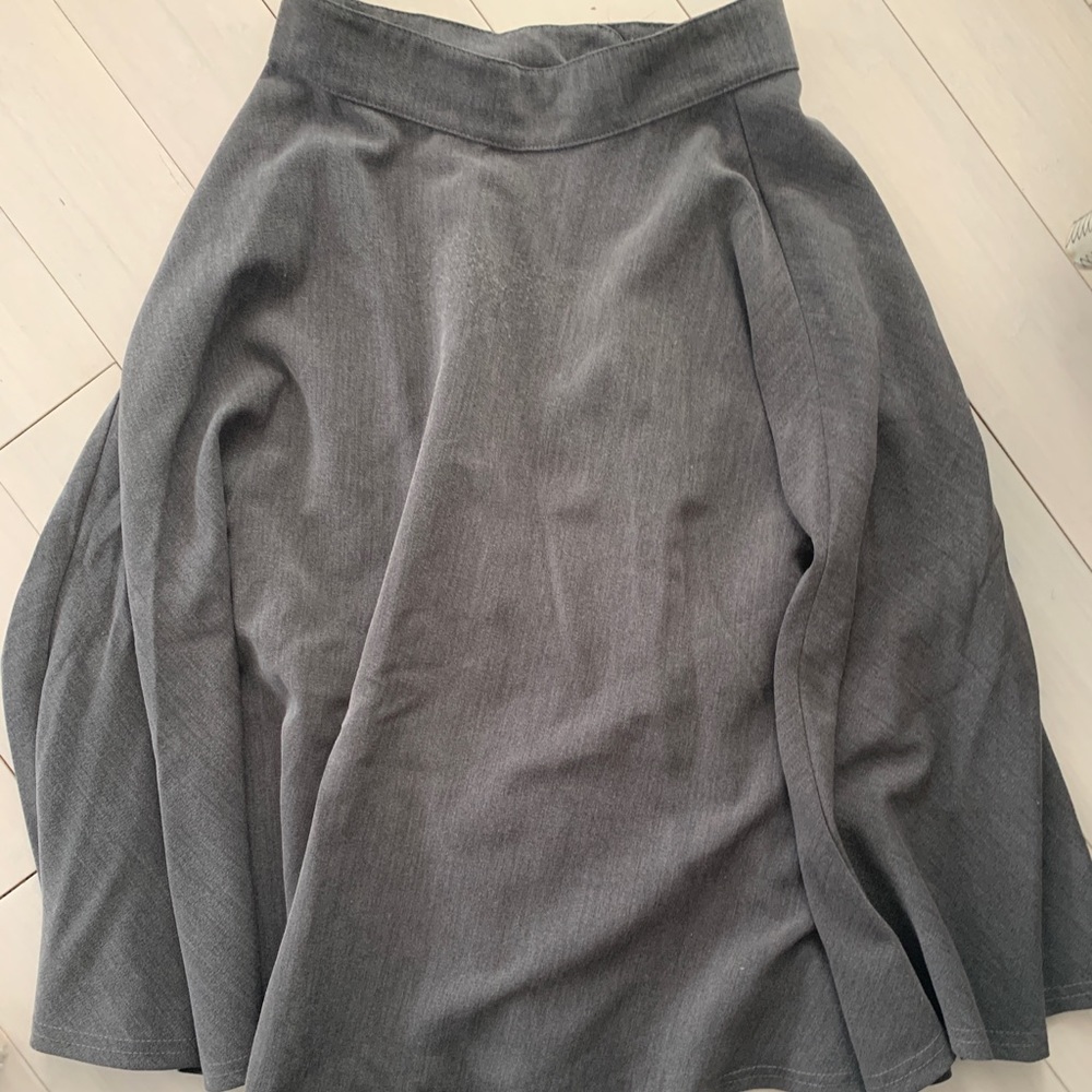 ModCloth just this way gray midi skirt
